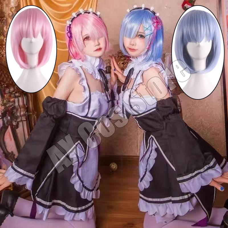 Re Zero Rem Wig - Disfraz de Cosplay de Anime Re:zero