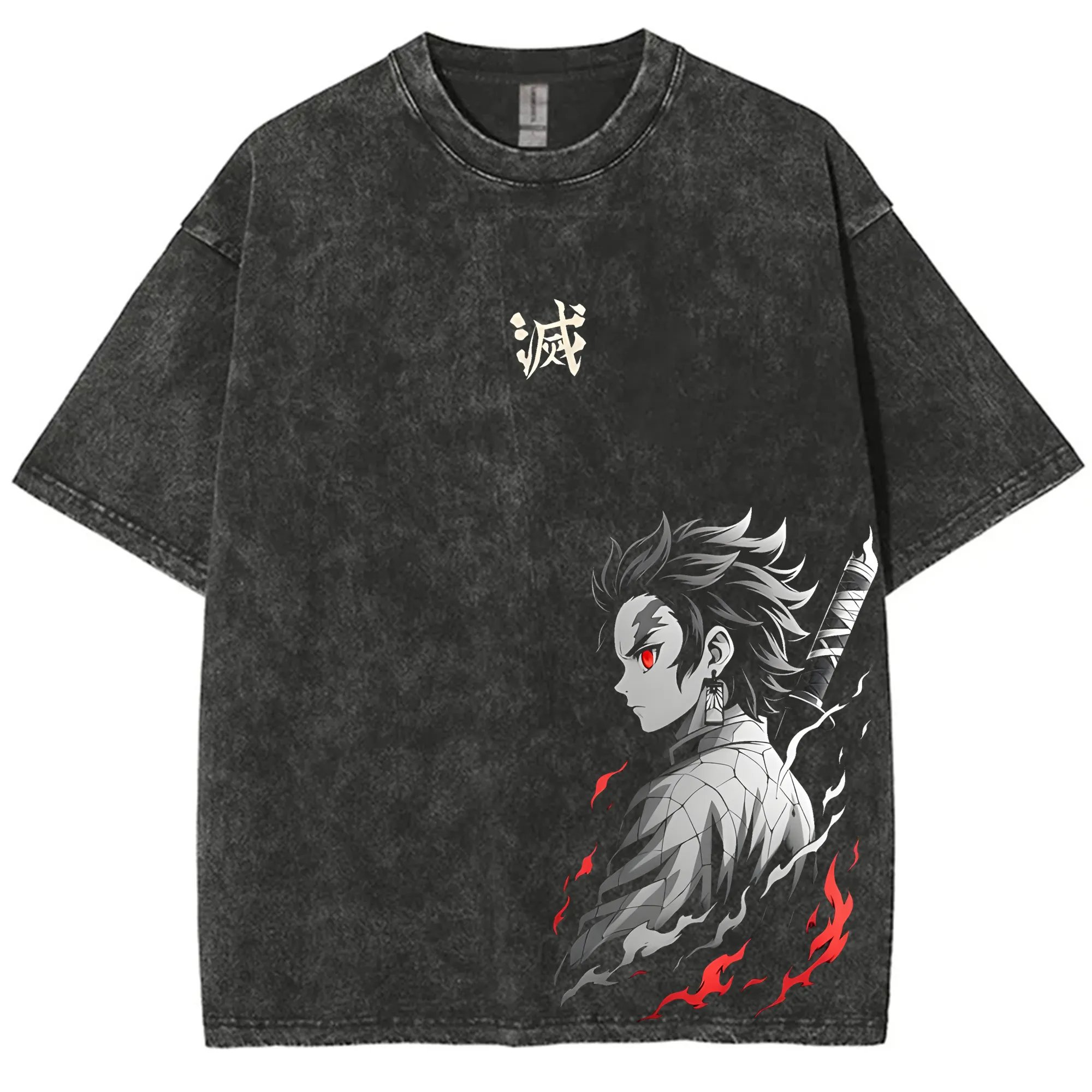 Cosplay Anime Tsunade - Camiseta con gráfico lavado Vintage Demon