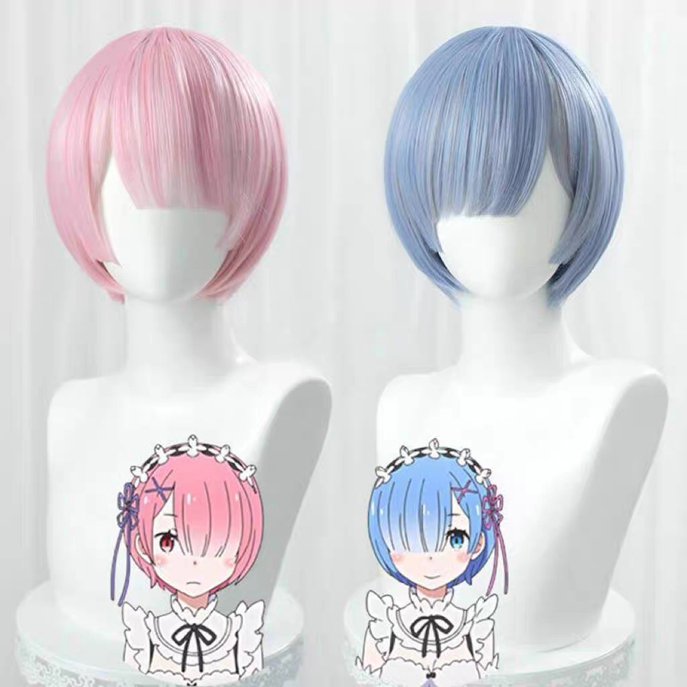 Re Zero Rem Wig - HAIRJOY Peluca de pelo sintético Re:Life