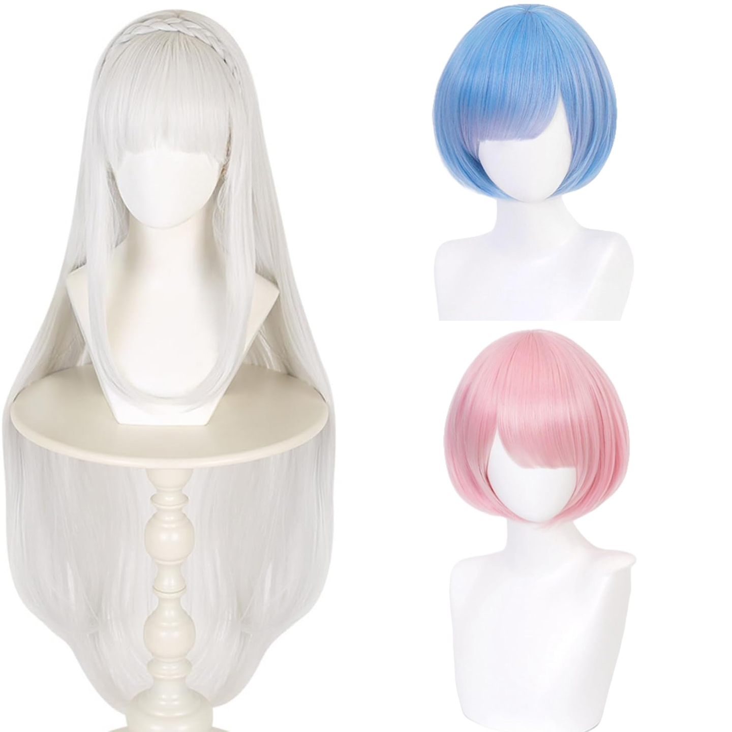 Re Zero Rem Wig - Peluca de cosplay de Anime Re: