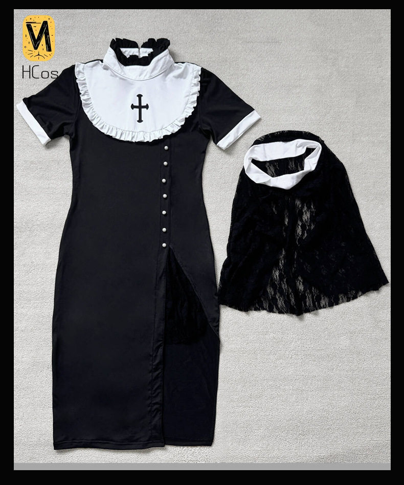 Disfraz de monja vampiro gótic - Anime Cosplay Nun reseña y precio