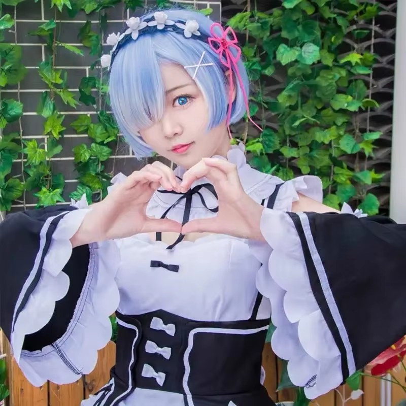 Disfraz de Cosplay de Anime Re - Re Zero Rem Wig reseña y precio