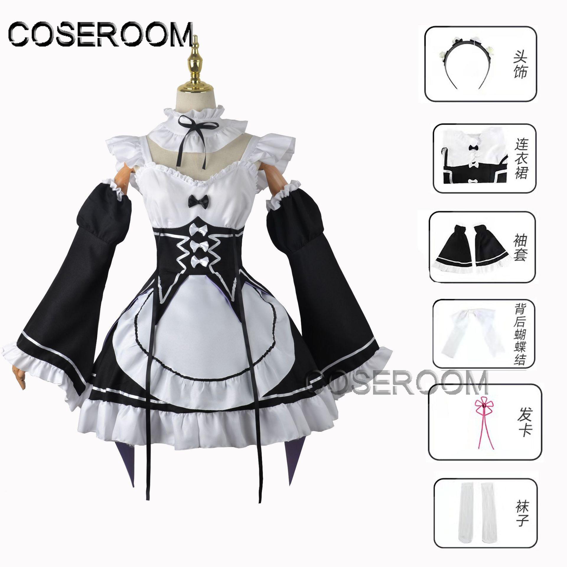 Disfraz de Cosplay de Rem de R - Re Zero Rem Wig reseña y precio