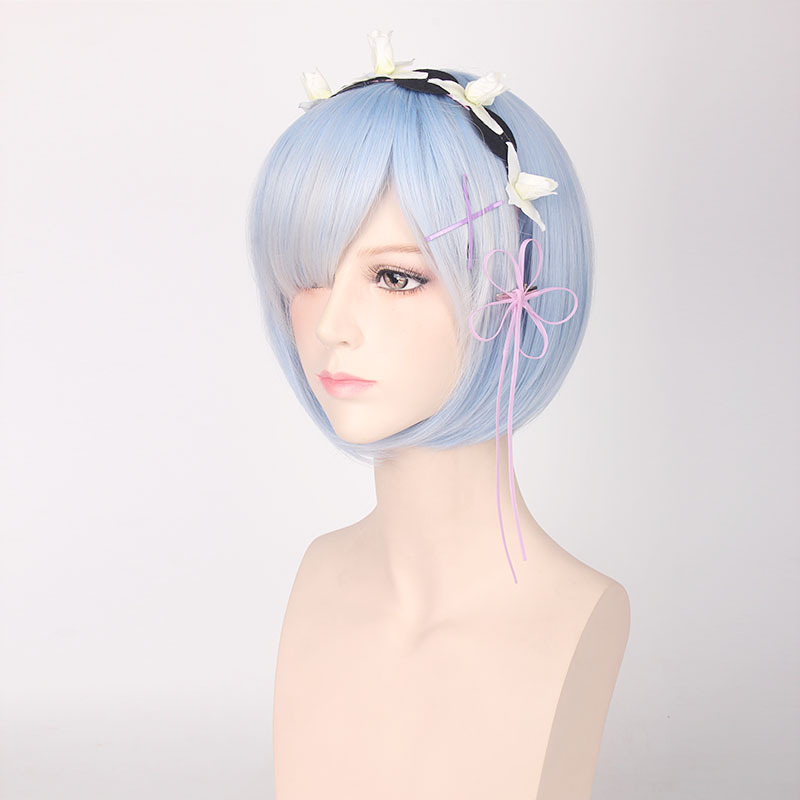 Peluca de cosplay de Ram Rem d - Re Zero Rem Wig reseña y precio