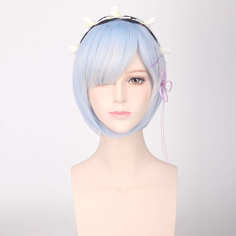 Peluca de cosplay de Ram Rem d - Re Zero Rem Wig reseña y precio